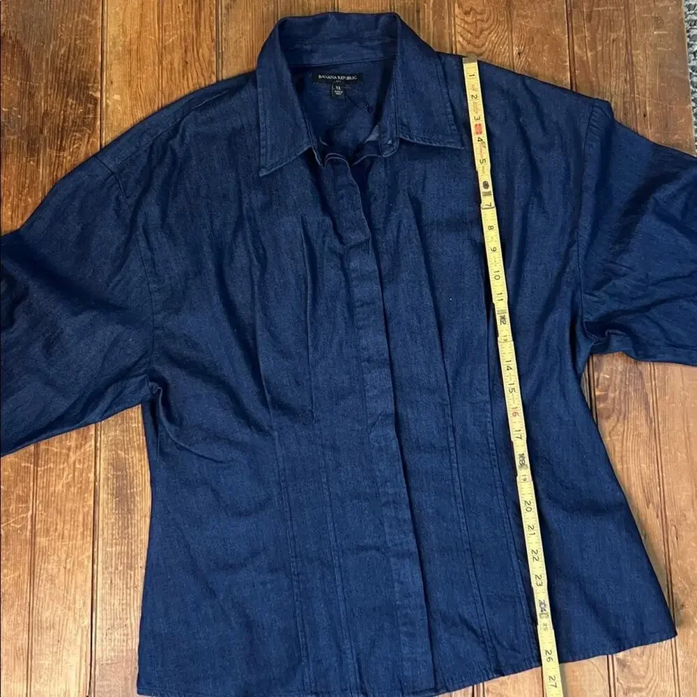 Banana Republic women’s shirt fitted denim chambray long sleeve Button-Up Shirt - Picture 5 of 7